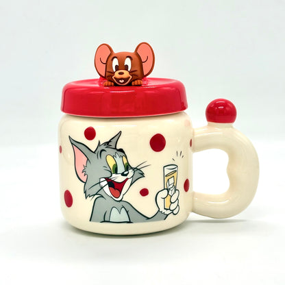 Tom and Jerry Ceramic Mug with Character Topper Lid