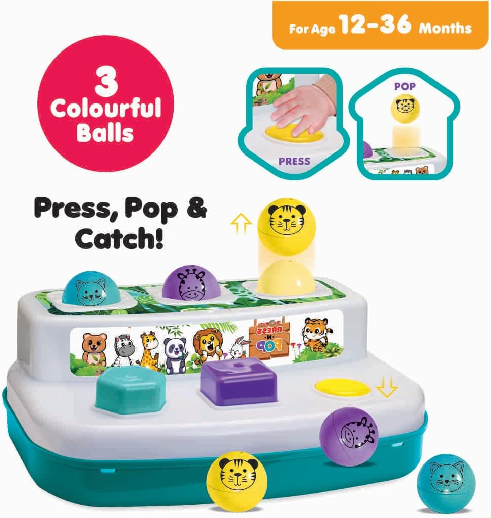 Toymate Press N Pop Jungle Magic 2-in-1 Learning Toy for Toddler