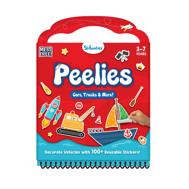 Skillmatics Reusable Stickers Book -Peelies Trucks, Cars & More !