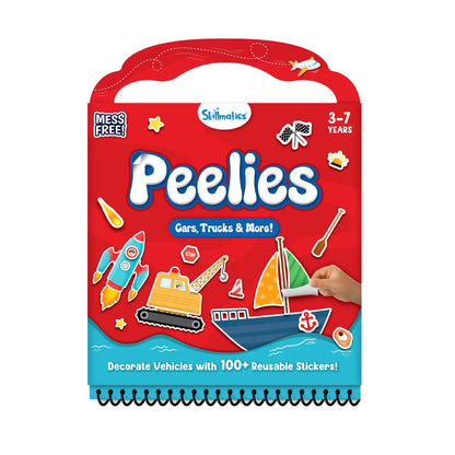 Skillmatics Reusable Stickers Book -Peelies Trucks, Cars & More !