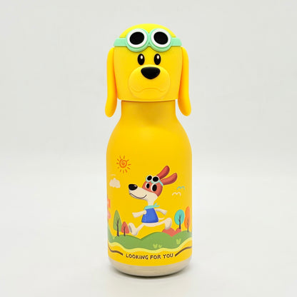 Cute Animal Insulated Bottle 450ml with Straw & Leak-Proof Lid