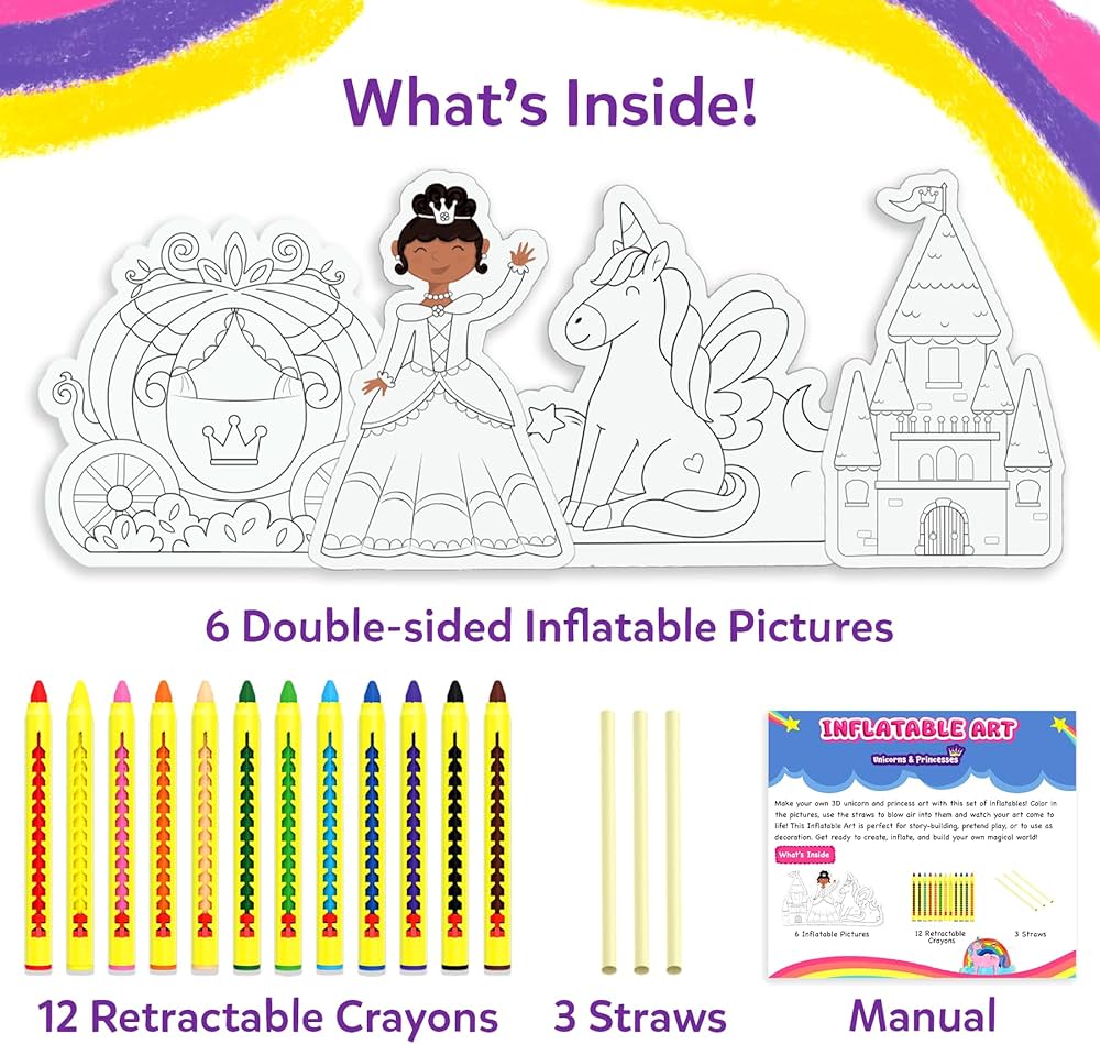 Skillmatics Inflatable Art Unicorn And Princesses