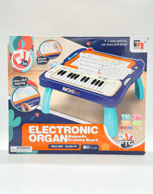 2-in-1 Electronic Organ and Magnetic Drawing Board Table