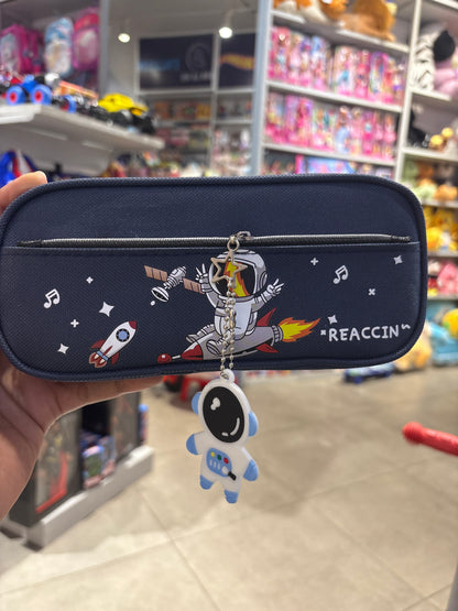 Space Astronaut Soft Pouch Pencil Case with Astronaut Keychain