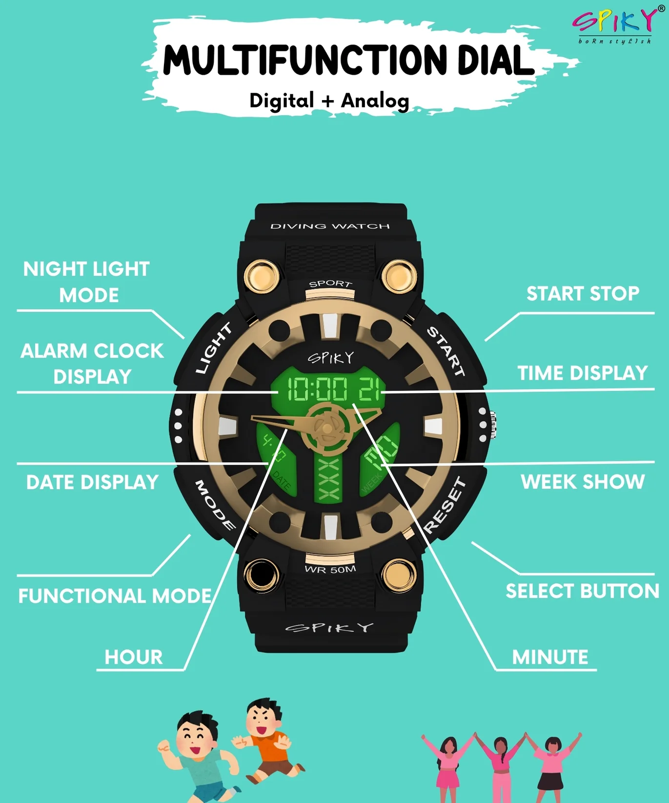 Spiky Spkeva31 Premium Analog-Digital Watch for Kids