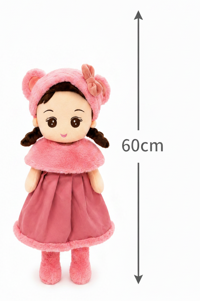 Cute Pink Bow Doll Soft Toys 60 Cm