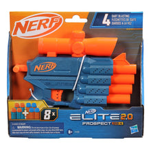 Nerf Elite 2.0 Prospect Qs-4 Blaster, 8 Official Nerf Elite Darts, 4-Dart Blasting, Nonremovable Targeting Scope, Pull-Back Priming, 8Yrs+