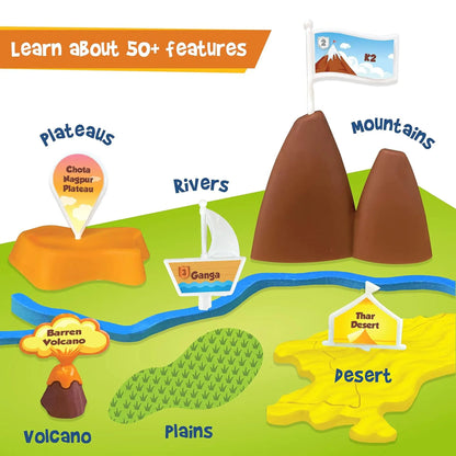 Mapology Physical Features of India– 3D Educational Puzzle Map for Kids