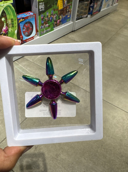 Metal Fancy Fidget Spinner Premium Rainbow Chrome Spinner in Display Box