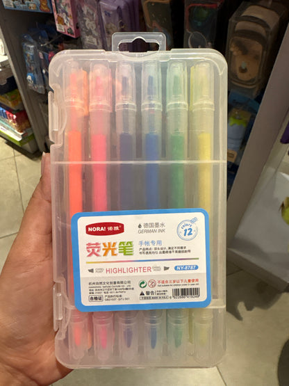 NORA! 6 Color Double End Highlighter Set