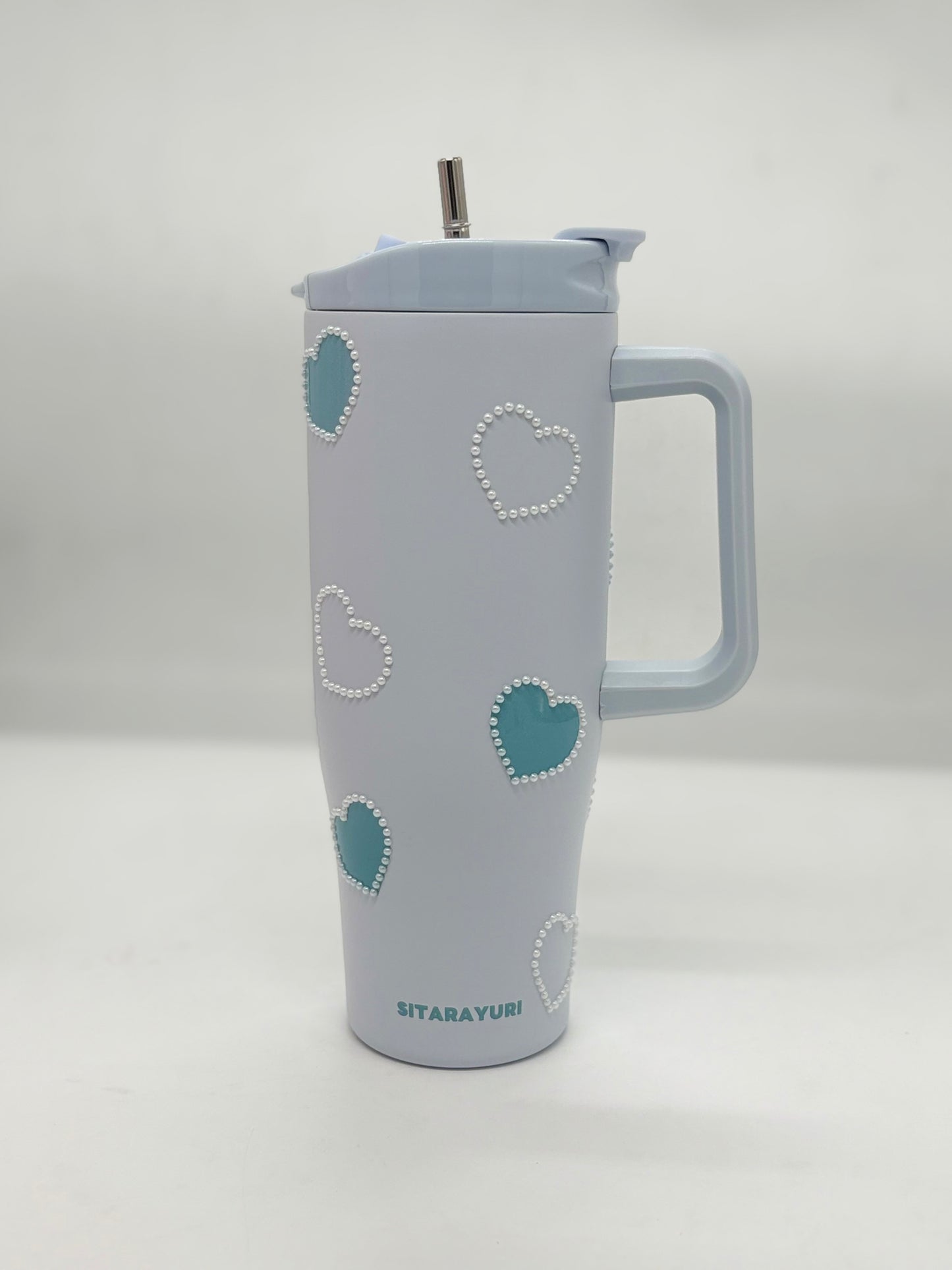 Love Heart Insulated Tumbler 1200ml with Straw