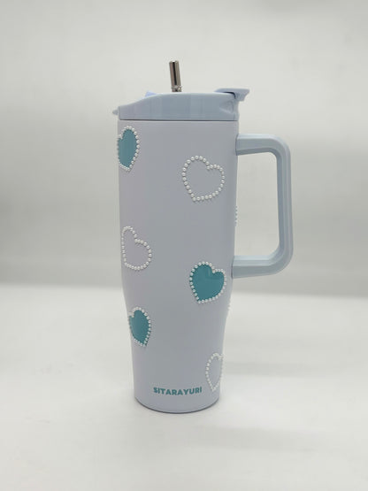 Love Heart Insulated Tumbler 1200ml with Straw