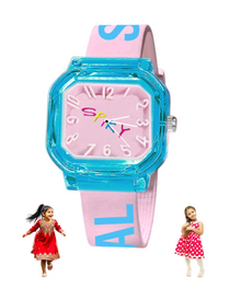 Spiky Square Analog Watch with Typography Strap
