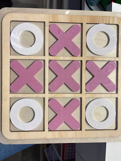 Large Wooden XO Tic Tac Toe Board Game