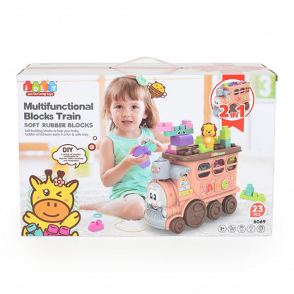 Multifunctional Blocks Train with Soft Rubber Building Blocks – 23 Pcs