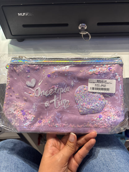 Once Upon a Time Glitter Heart Multi-Purpose Pouch for Girls