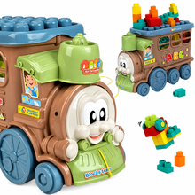 Soft Rubber Blocks Train Toy – 22 Pcs 2-in-1 Storage & Build Set