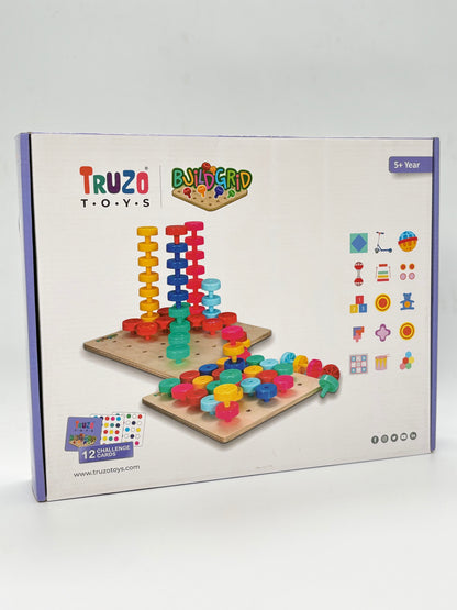 Truzo Buildgrid Peg Stacking Strategy Game for Kids