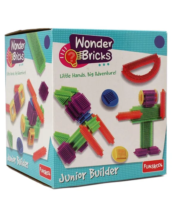 Funskool Wonder Bricks Junior Builder – 30 Piece Tactile Building Set for Kids Ages 3+