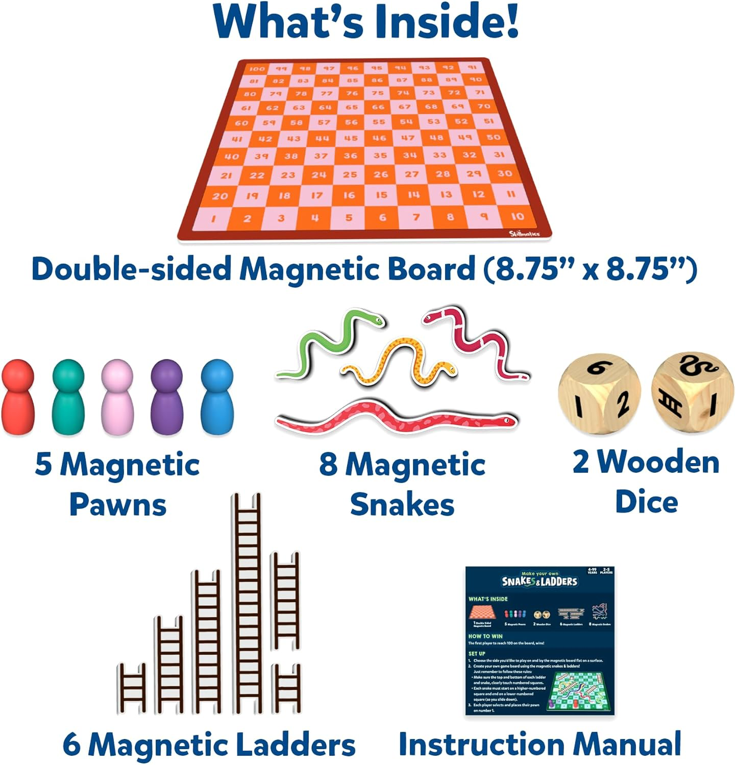 Skillmatics Classics Make Your Own Magnetic Snakes and Ladders