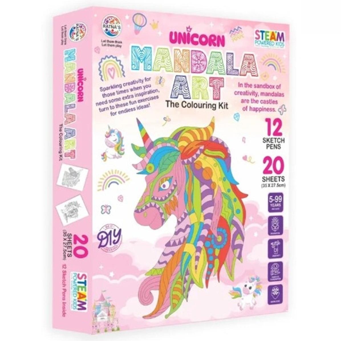 Ratna's Unicorn Mandala Art Colouring Kit