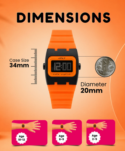 Spiky Spkeva61 Rectangle Digital Sports Watch for Kids