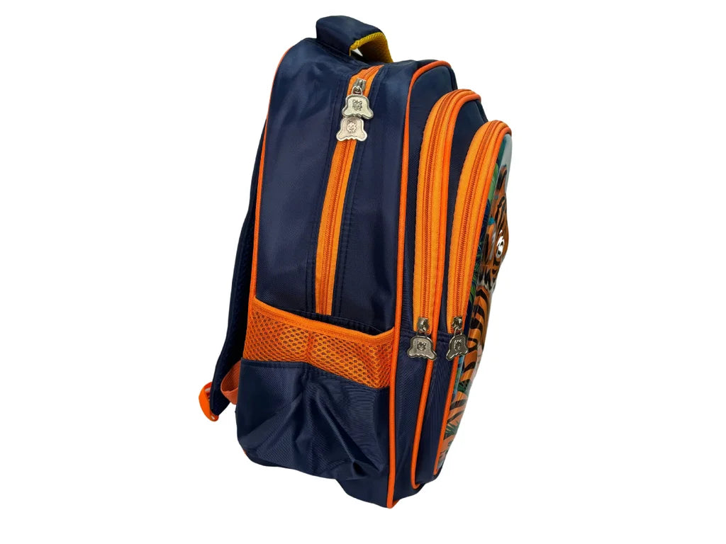 3D Tiger Jungle Print School Backpack