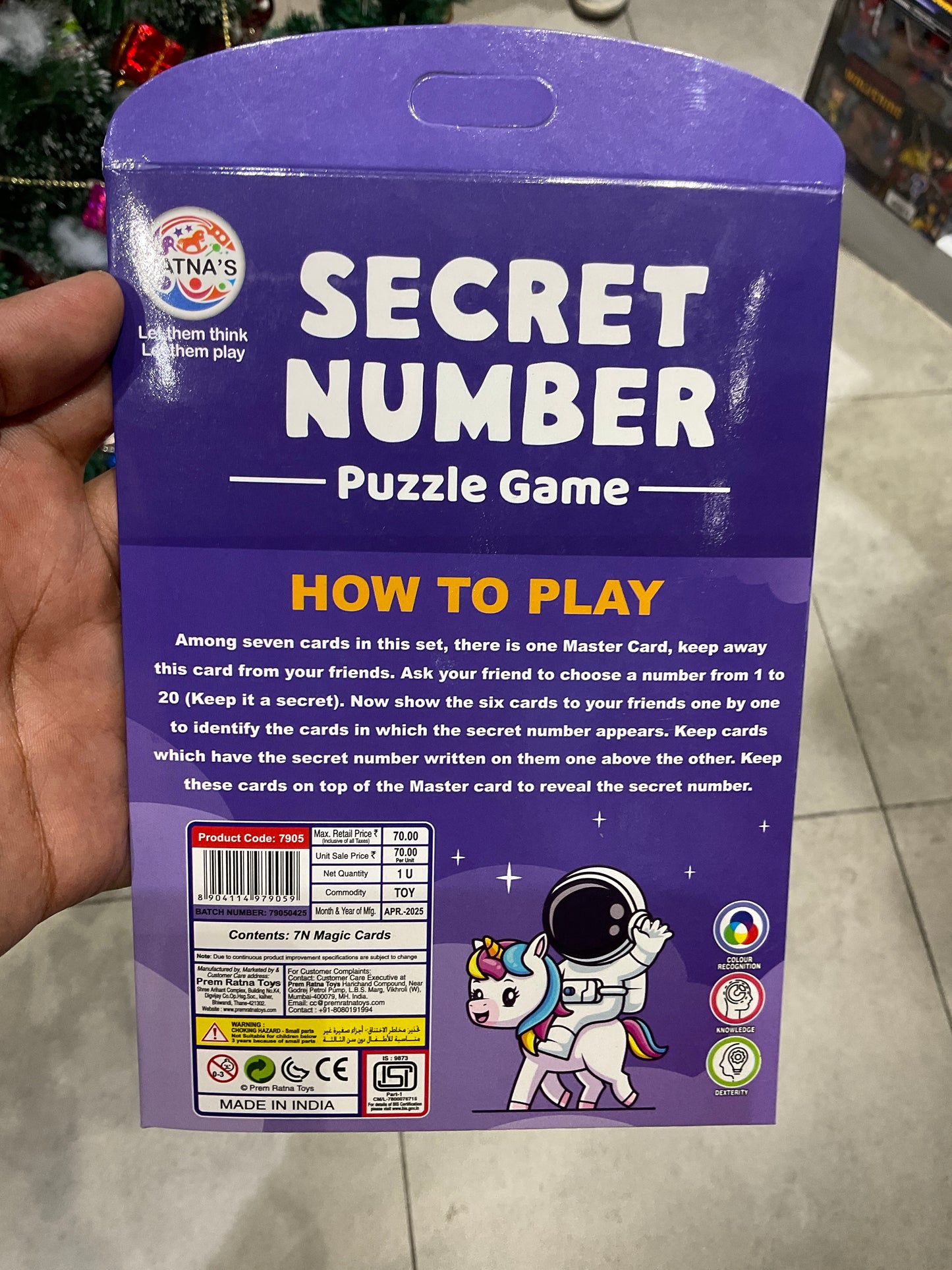 Ratna's Secret Number Puzzle Card Game
