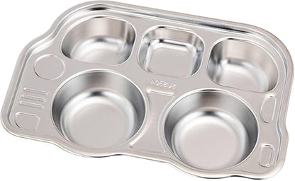 Bus Shaped Stainless Steel Divided Food Plate