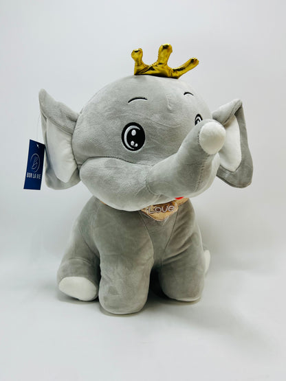 Elephant with Crown 49 cm Soft Toy