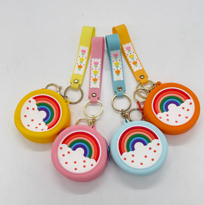 Girls Rainbow Silicone Coin Purse Keychain