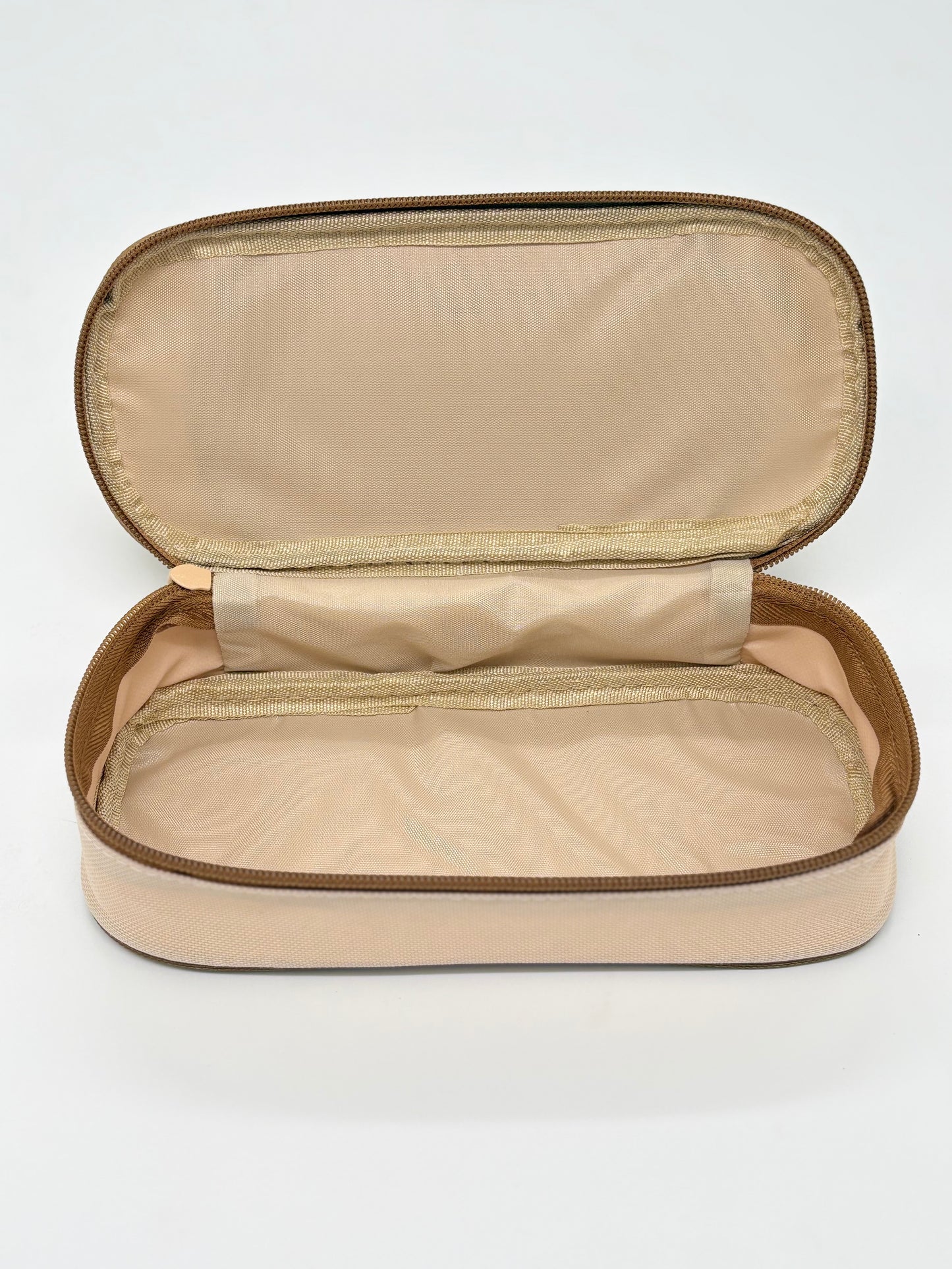 Brown Bear Double Zip Pencil Pouch with Clear Window Top