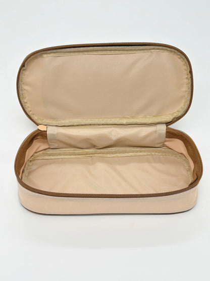 Brown Bear Double Zip Pencil Pouch with Clear Window Top