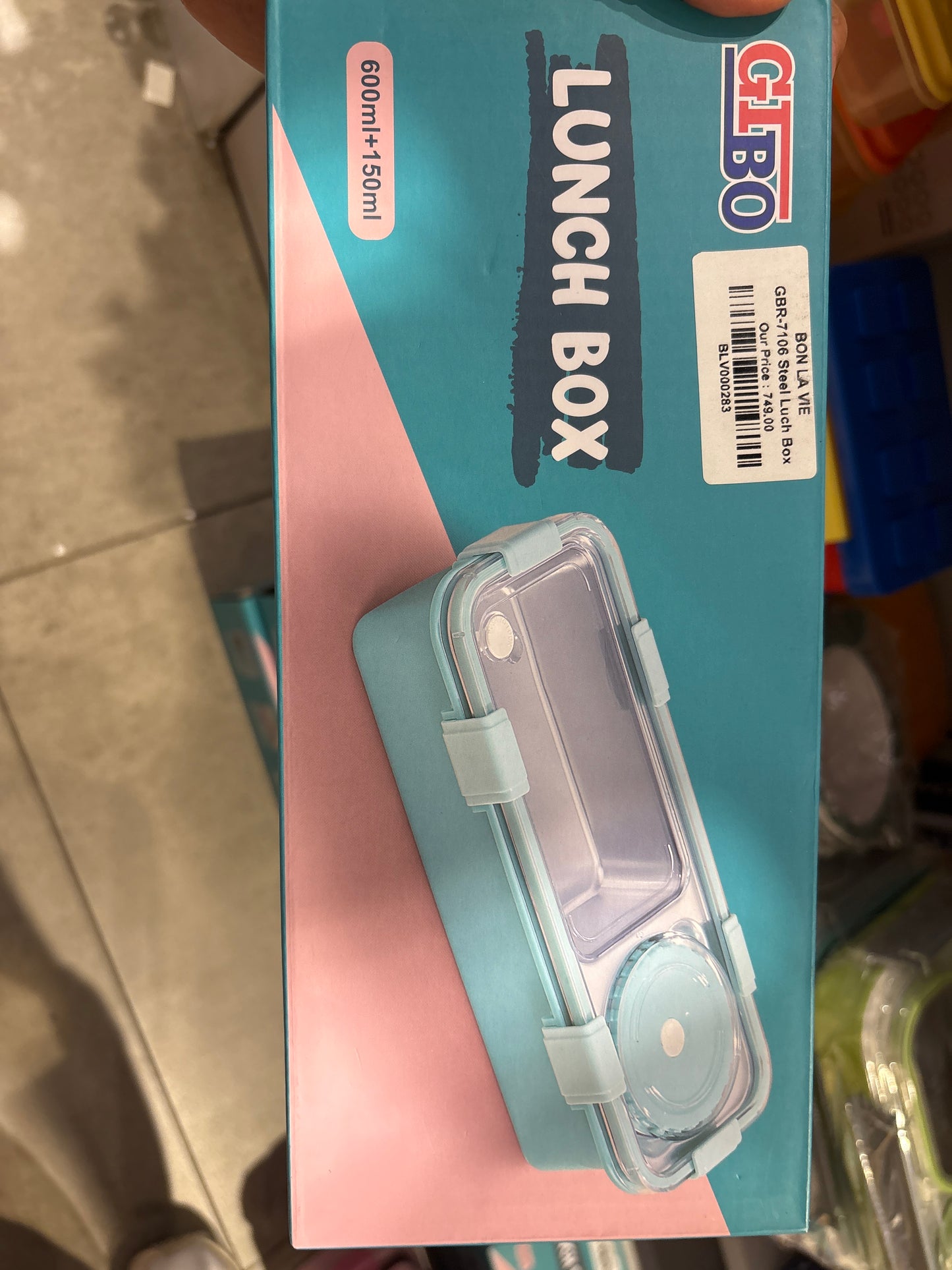 GIBO Steel Lunch Box with Bowl – 600ml+150ml