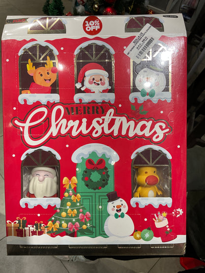 Merry Christmas Santa and Friends Eraser Figurine Set