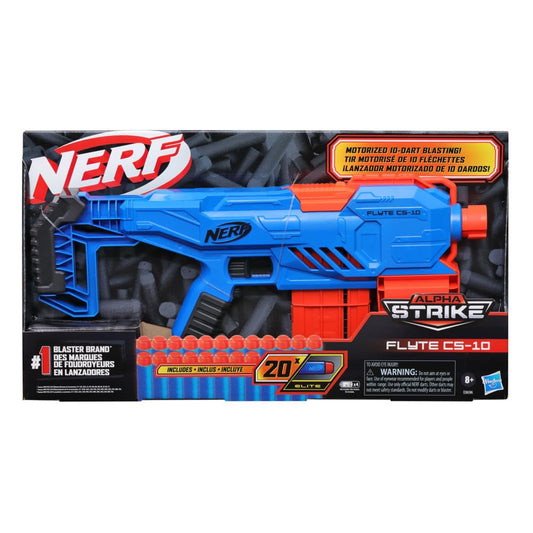 Nerf Alpha Strike Flyte CS 10 Motorized Blaster for kids 8Y+, Multicolour