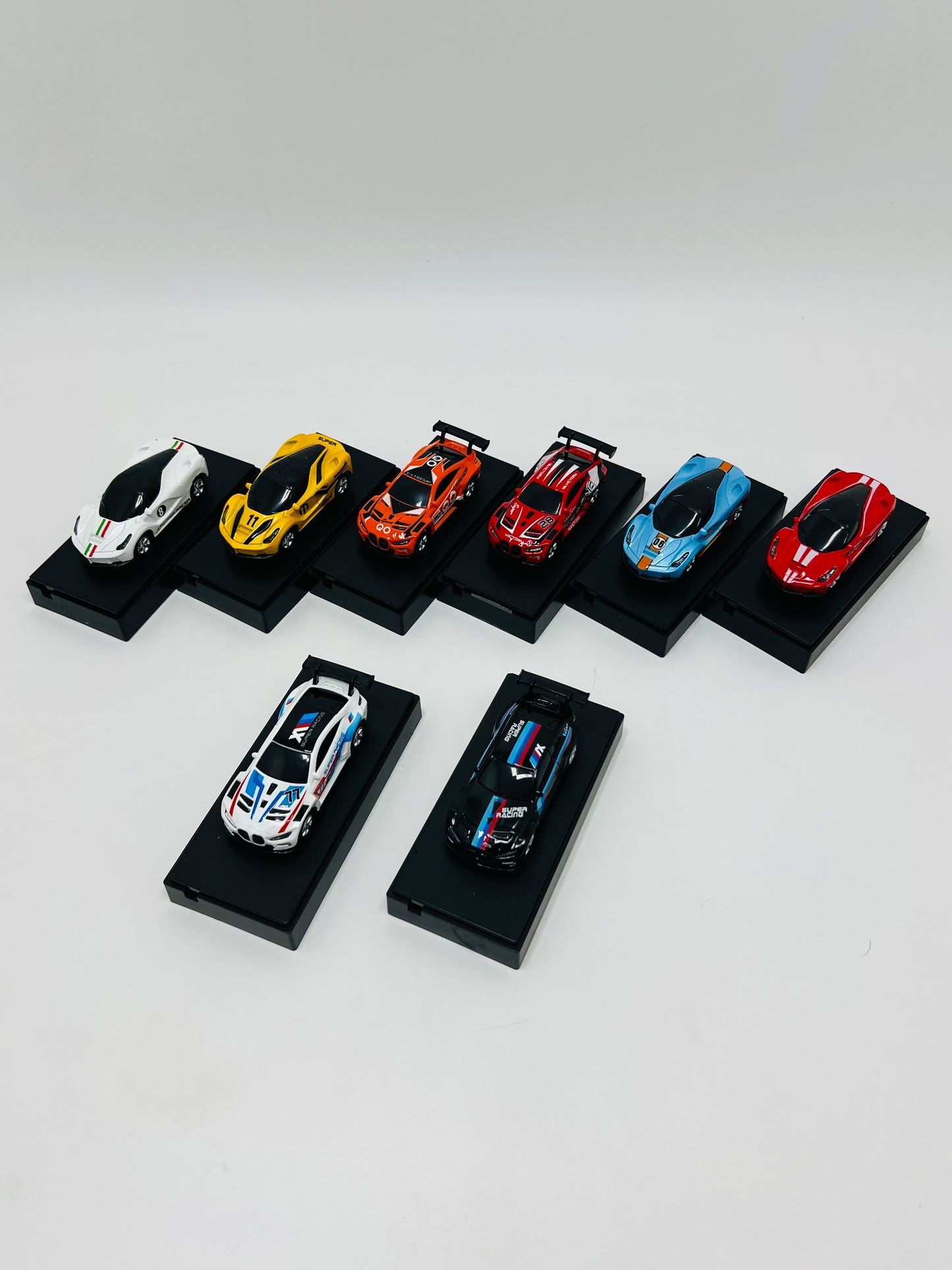 Trasped Mini Desktop Ferrari 1:64 Remote Control Die Cast Car Acrylic Pack