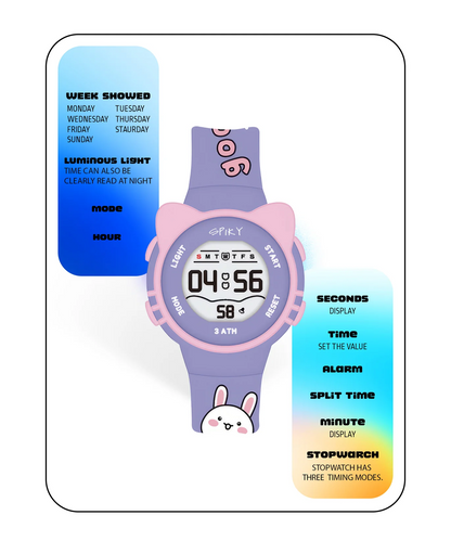 Spiky Spkeva17 Round Cat Shaped Digital Watch