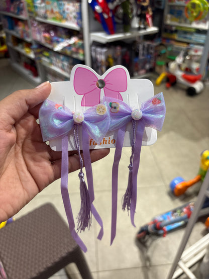 Pearl Bow Hair Clip with Hanging