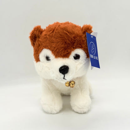 Cute Brown Husky Puppy Soft Toys with Bell 30 Cm