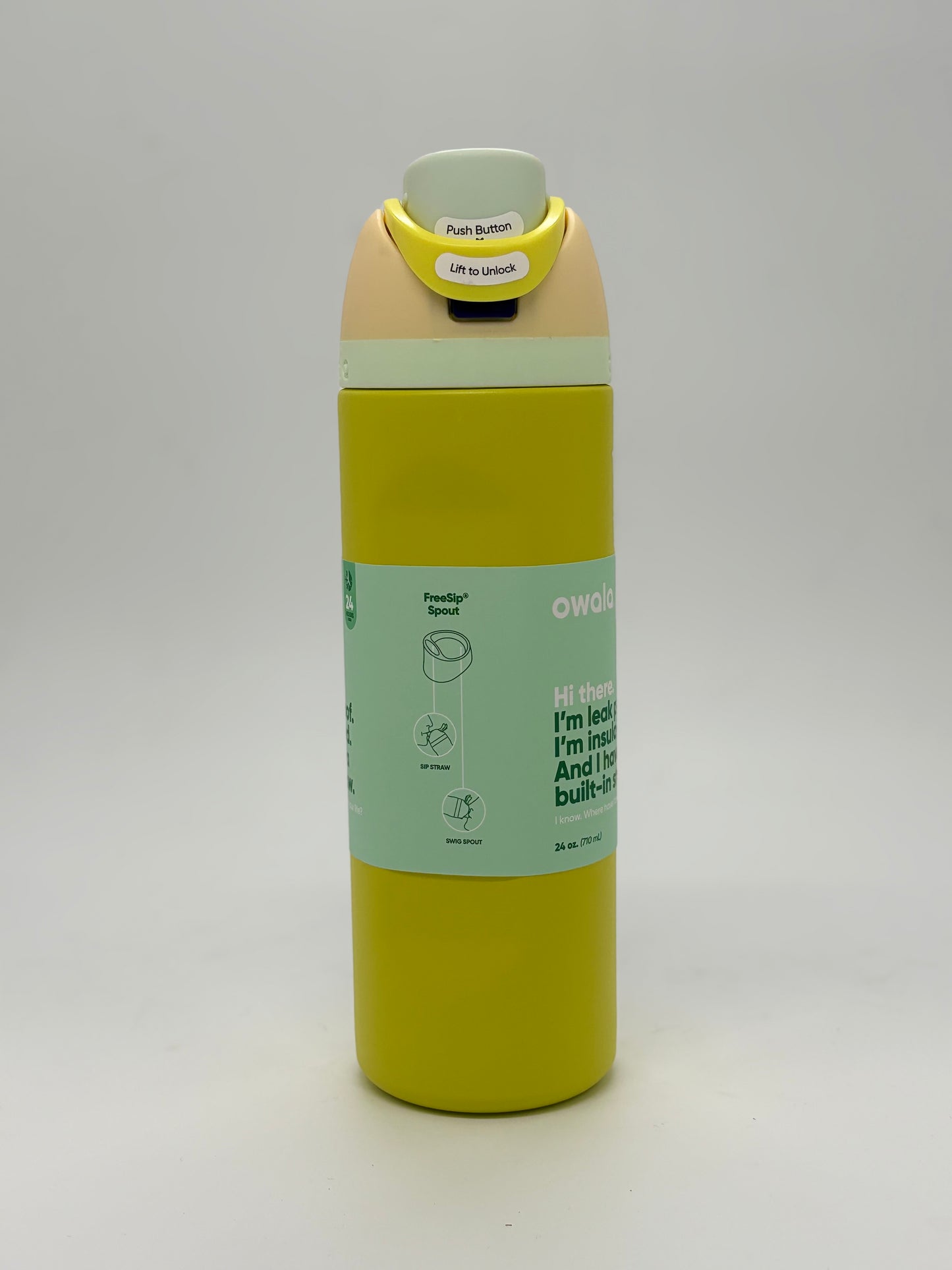 Owala FreeSip Insulated Stainless Steel Water Bottle with Straw for Sports and Travel, BPA-Free, 24-Ounce 710ml