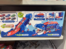 Dinosaur Deformation Truck Car Storage Playset with 2 Alloy Racing Cars
