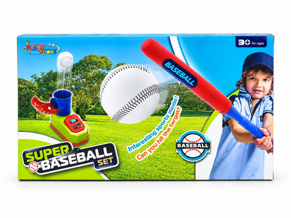 Super Baseball Set for Kids with Foot Pedal Ball Launcher and Bat