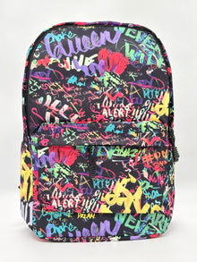 Hip-Hop Graffiti Print School Backpack