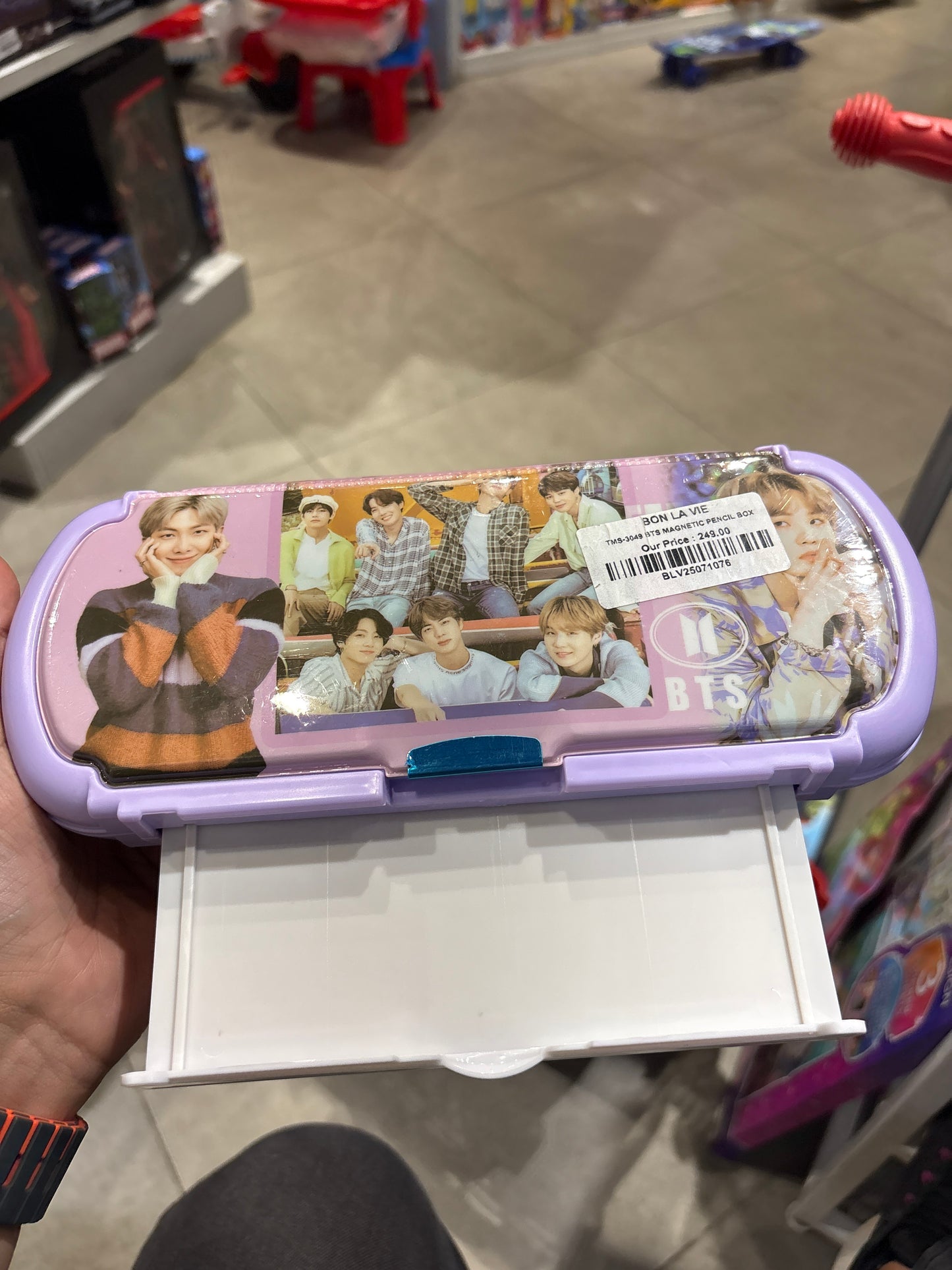 BTS Magnetic Pencil Box with Built-in White Board and Marker