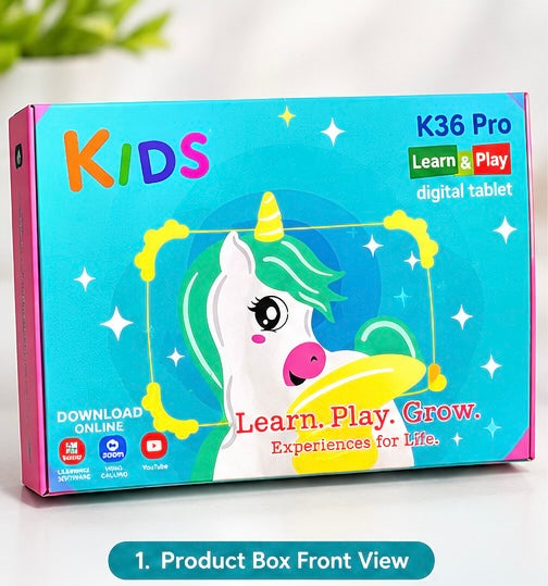 K36 Pro Kids Learn & Play Digital Tablet 7" IPS – Unicorn Edition