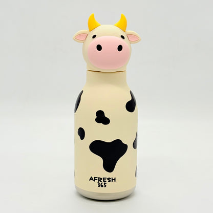 Cute Animal Insulated Bottle 450ml with Straw & Leak-Proof Lid