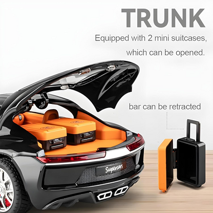 Die-cast 1:24 Scale Alloy Supercar Model with Pull-Back Function & Openable Doors