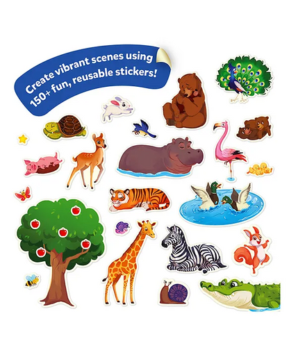 Skillmatics Sticker Stories Animal Adventures Activity Set -( 150+ Reusable Stickers )