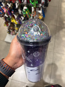 Astronaut Space Glitter Dome Tumbler with Straw